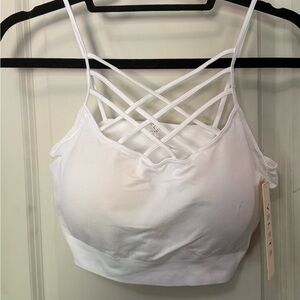 Yelete White Strappy Sports Bra Intimates